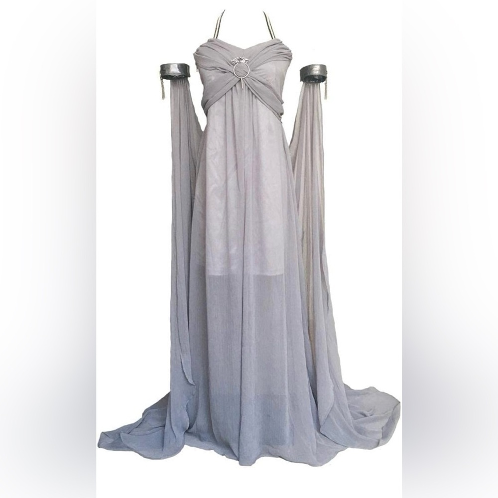 Game of Thrones Khaleesi Chiffon dress with train Halloween Costume